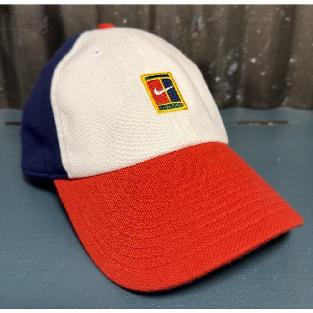 Nike Court Heritage86 Tennis Cap Hat Adjustable DJ6147-100 Red White Blue